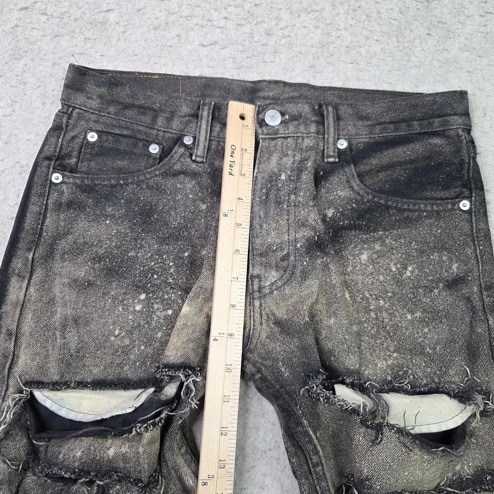 Levis 505 Cut Off Shorts Mens 30 Gray Acid Wash Distressed Raw Hem Y2K‎ Grunge